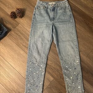 Topshop Light Blue Straight Leg Jeans